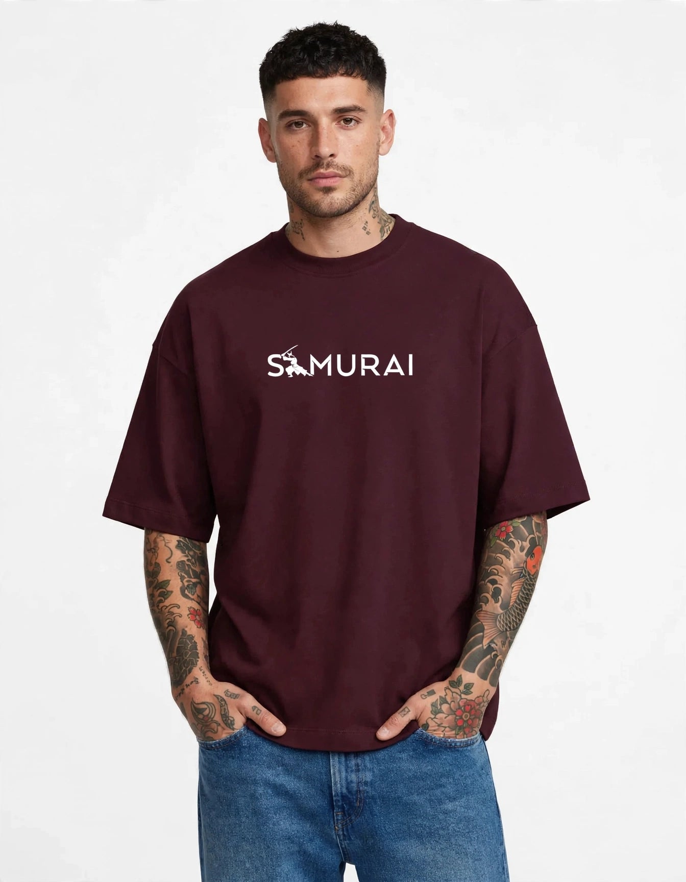 Samurai Oversized Terry T-Shirt | Premium Unisex Japanese Streetwear