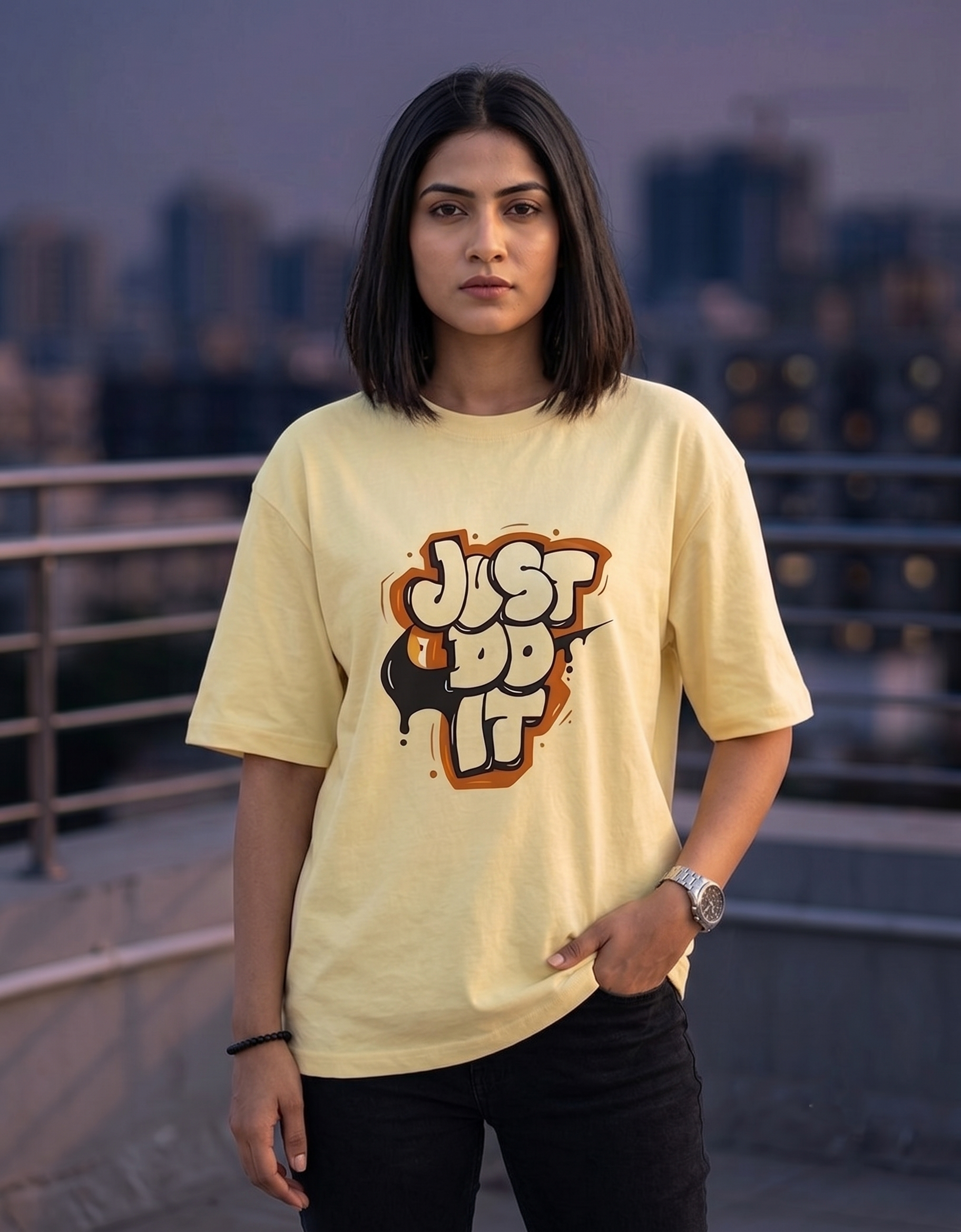 Motivational Oversized Graphic T-Shirt – 100% Cotton